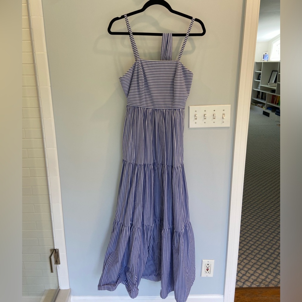 J. Crew Maxi Dress , blue and white stripe , size 4